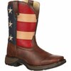 Durango LIL' Kid's Patriotic Western Flag Boot, BROWN/UNION FLAG, ME, Size 4 BT245